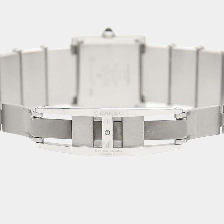 Pre Owned Chanel Mademoiselle Quartz Diamond Stainless Steel Women's Wristwatch 22.5 mm