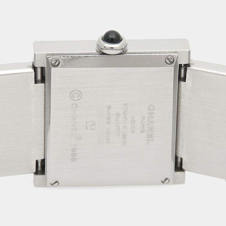 Pre Owned Chanel Mademoiselle Quartz Diamond Stainless Steel Women's Wristwatch 22.5 mm