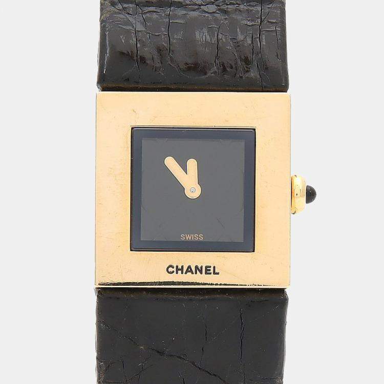 Pre Owned Chanel Matelasse Quartz Yellow Gold Women's Wristwatch 19 mm