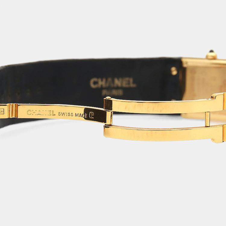 Pre Owned Chanel Matelasse Quartz Yellow Gold Women's Wristwatch 19 mm