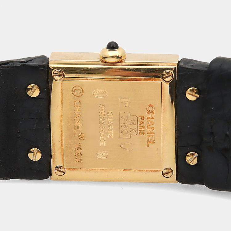 Pre Owned Chanel Matelasse Quartz Yellow Gold Women's Wristwatch 19 mm