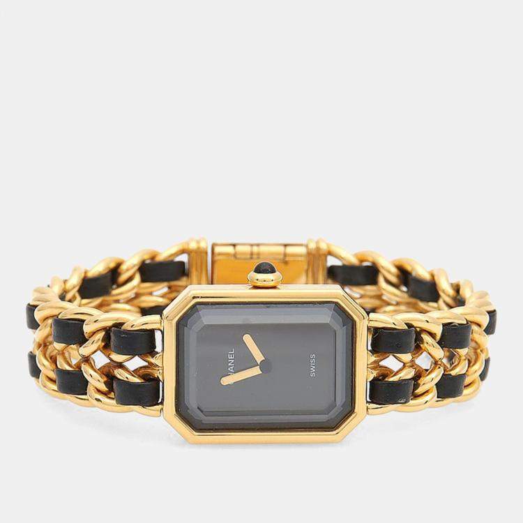 Pre Owned Chanel Premiere Quartz Gold Plated Stainless Steel Women's Wristwatch 20 mm
