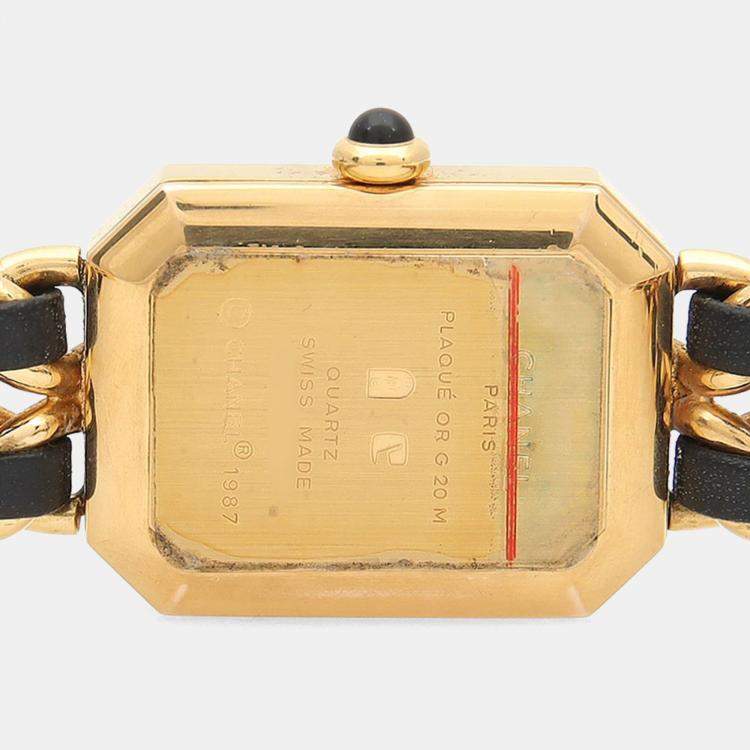 Pre Owned Chanel Premiere Quartz Gold Plated Stainless Steel Women's Wristwatch 20 mm