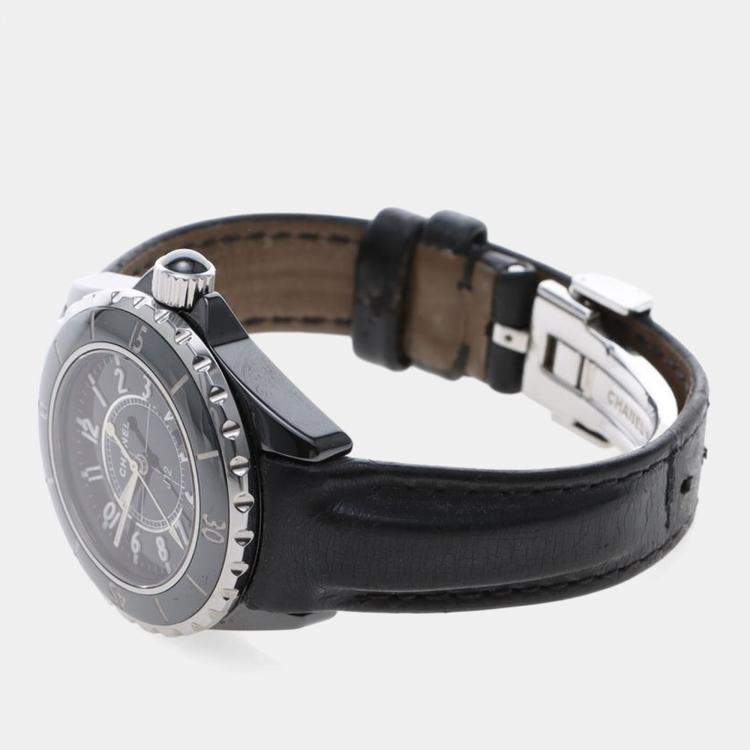 Pre Owned Chanel J12 Quartz Ceramic Stainless Steel Women's Wristwatch 34 mm