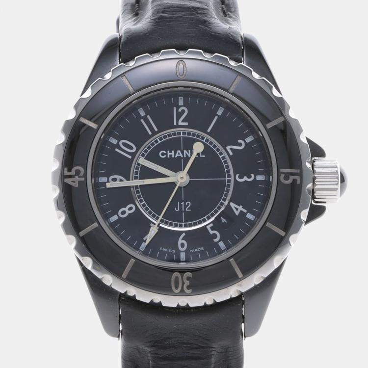 Pre Owned Chanel J12 Quartz Ceramic Stainless Steel Women's Wristwatch 34 mm