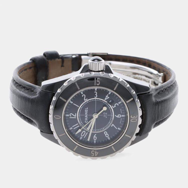 Pre Owned Chanel J12 Quartz Ceramic Stainless Steel Women's Wristwatch 34 mm