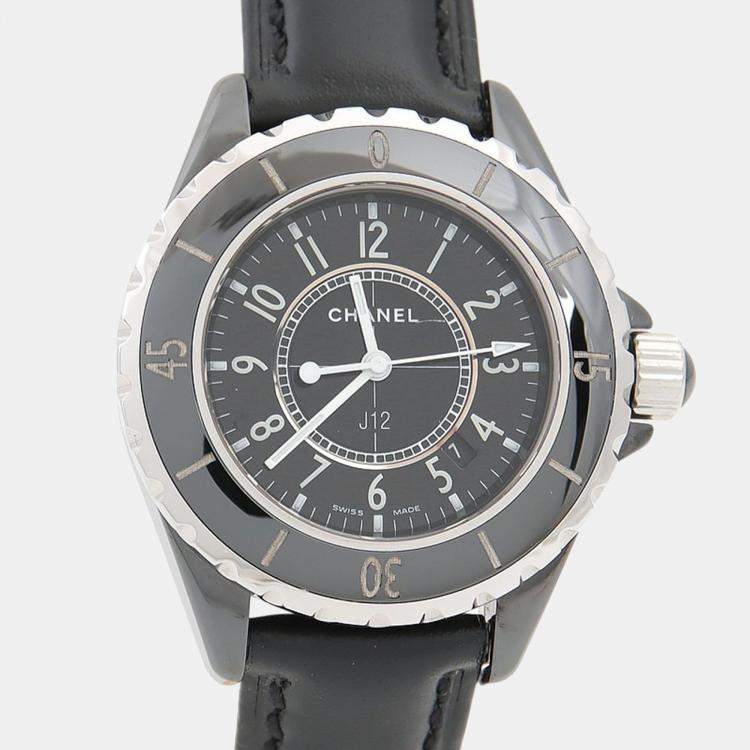 Pre Owned Chanel J12 Quartz Ceramic Stainless Steel Women's Wristwatch 34 mm