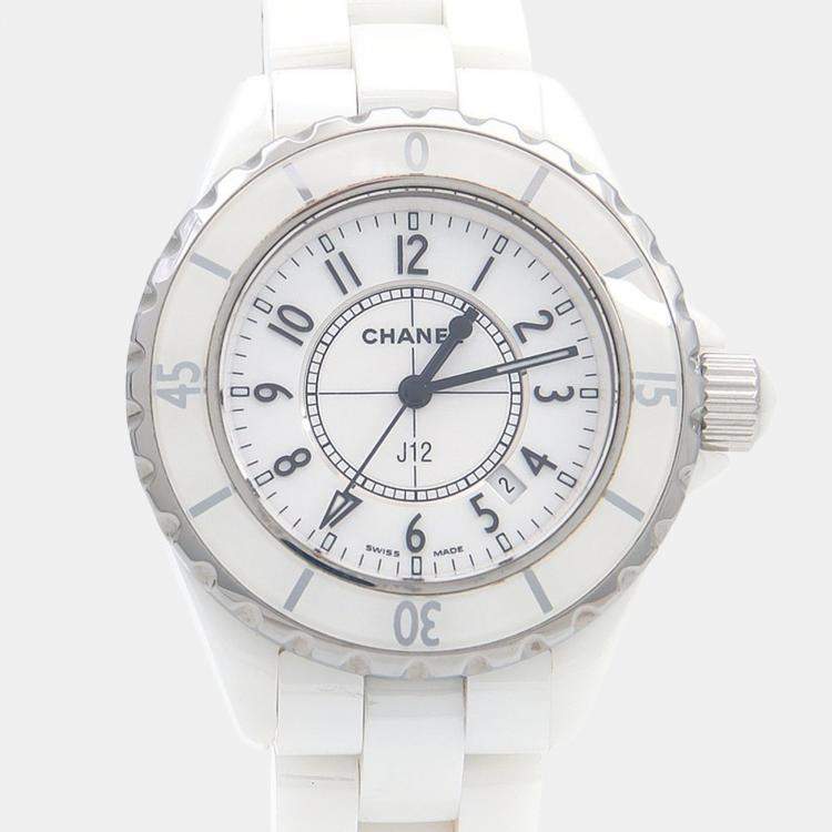 Pre Owned Chanel J12 Quartz Ceramic Stainless Steel Women's Wristwatch 34 mm