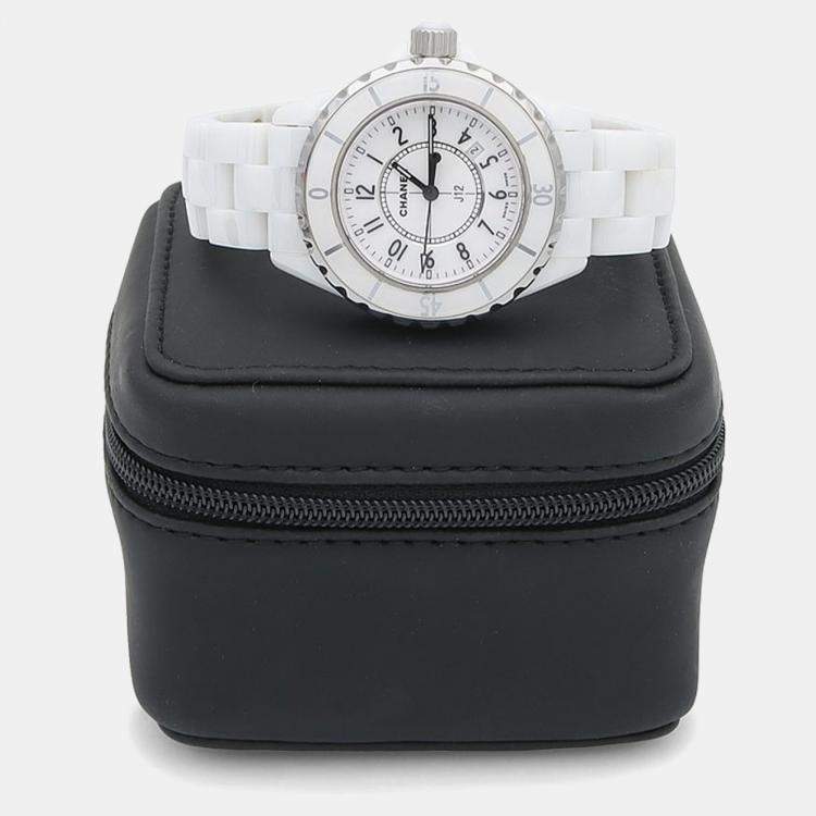 Pre Owned Chanel J12 Quartz Ceramic Stainless Steel Women's Wristwatch 34 mm