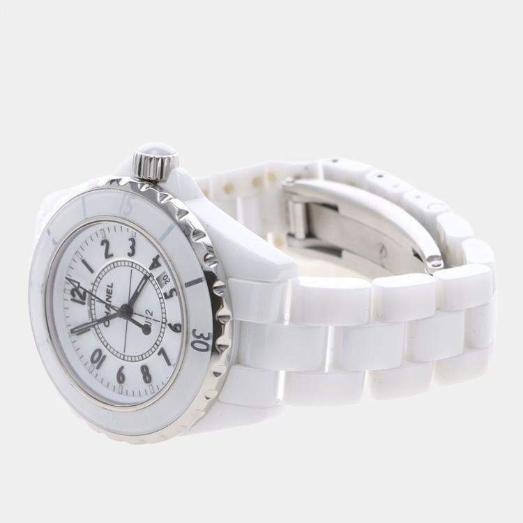 Pre Owned Chanel J12 Quartz Ceramic Stainless Steel Women's Wristwatch 34 mm