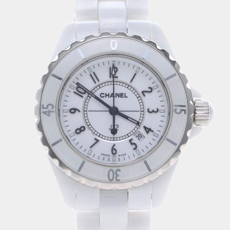 Pre Owned Chanel J12 Quartz Ceramic Stainless Steel Women's Wristwatch 34 mm