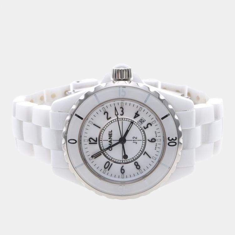 Pre Owned Chanel J12 Quartz Ceramic Stainless Steel Women's Wristwatch 34 mm