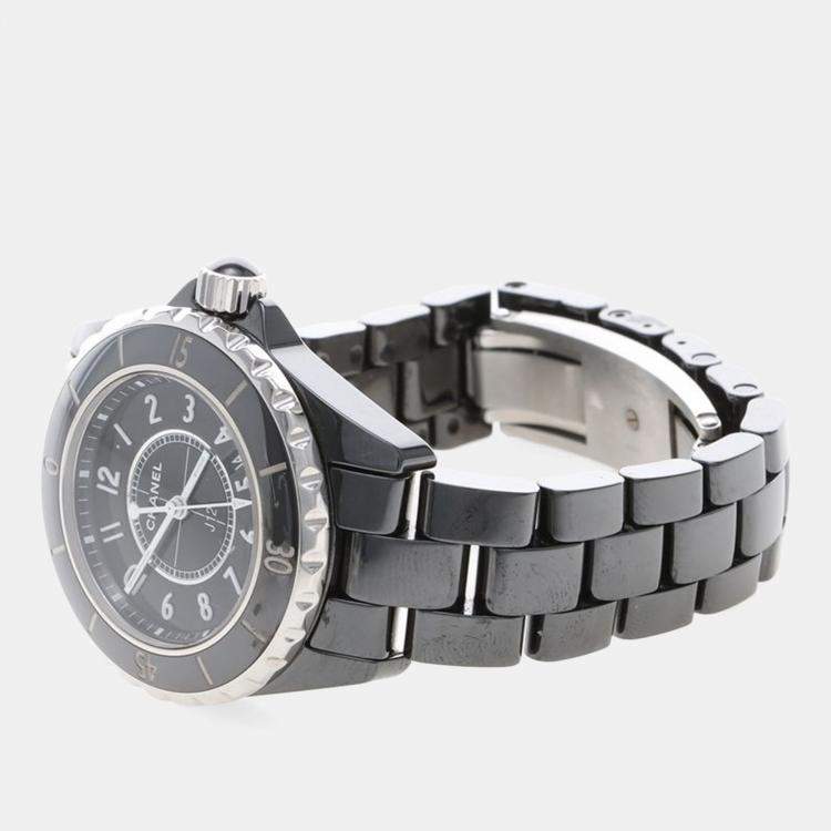 Pre Owned Chanel J12 Quartz Ceramic Stainless Steel Women's Wristwatch 34 mm