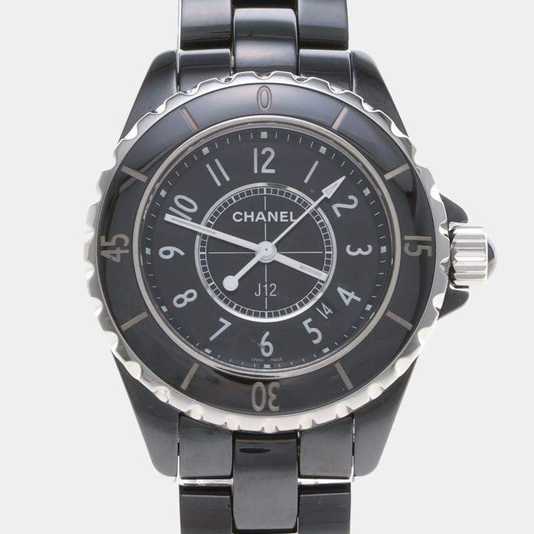 Pre Owned Chanel J12 Quartz Ceramic Stainless Steel Women's Wristwatch 34 mm