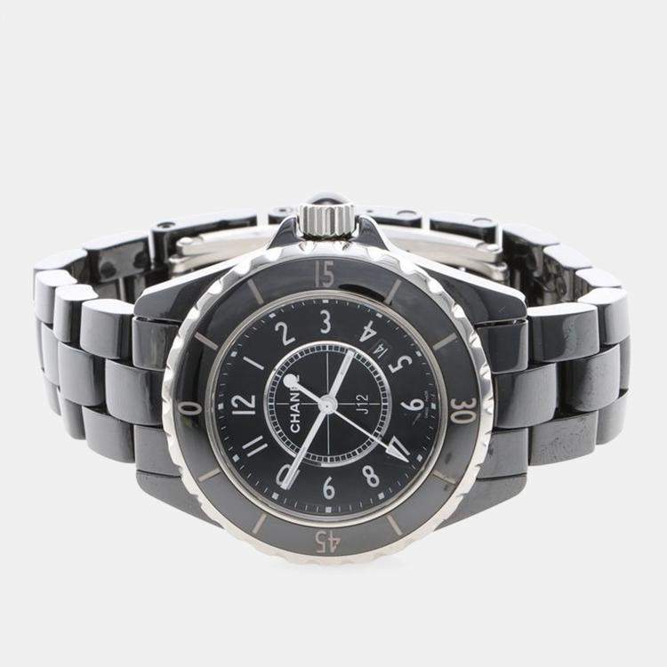 Pre Owned Chanel J12 Quartz Ceramic Stainless Steel Women's Wristwatch 34 mm