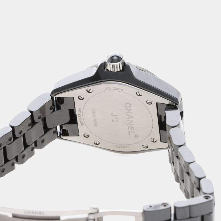 Pre Owned Chanel J12 Quartz Ceramic Stainless Steel Women's Wristwatch 34 mm
