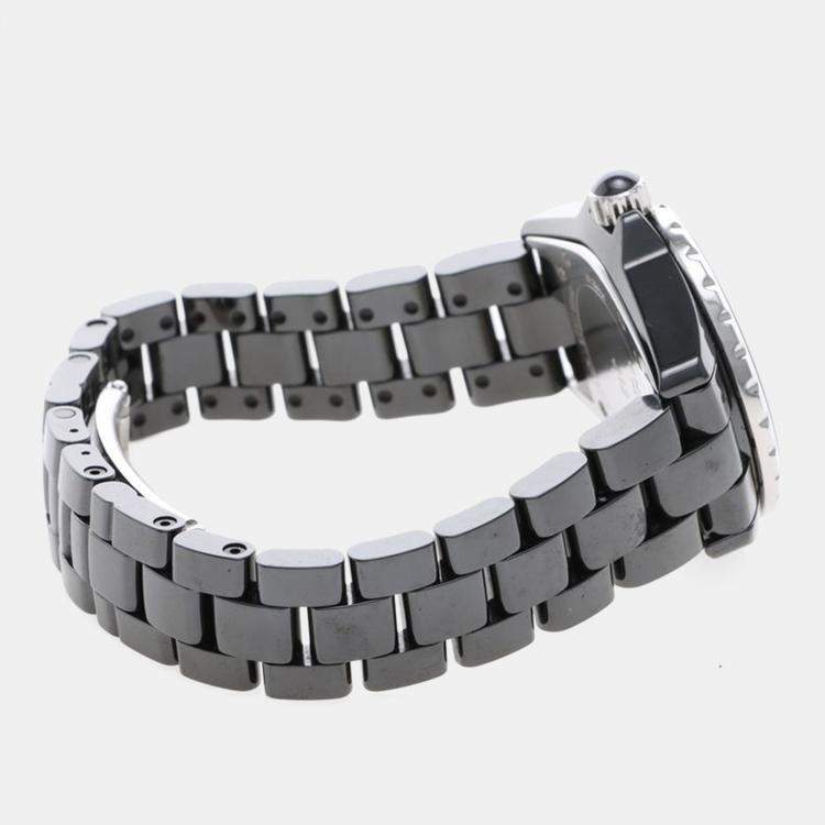 Pre Owned Chanel J12 Quartz Ceramic Stainless Steel Women's Wristwatch 33 mm