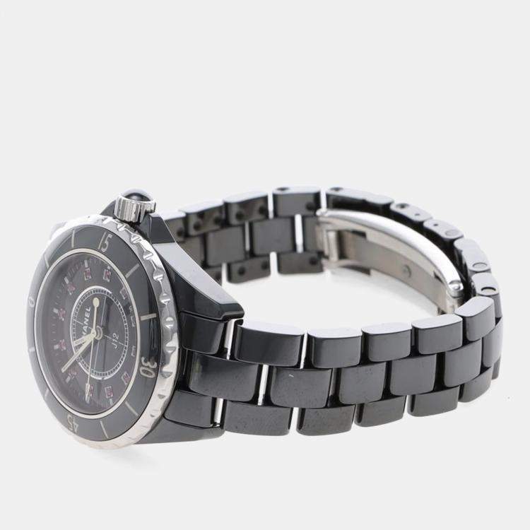 Pre Owned Chanel J12 Quartz Ceramic Stainless Steel Women's Wristwatch 33 mm
