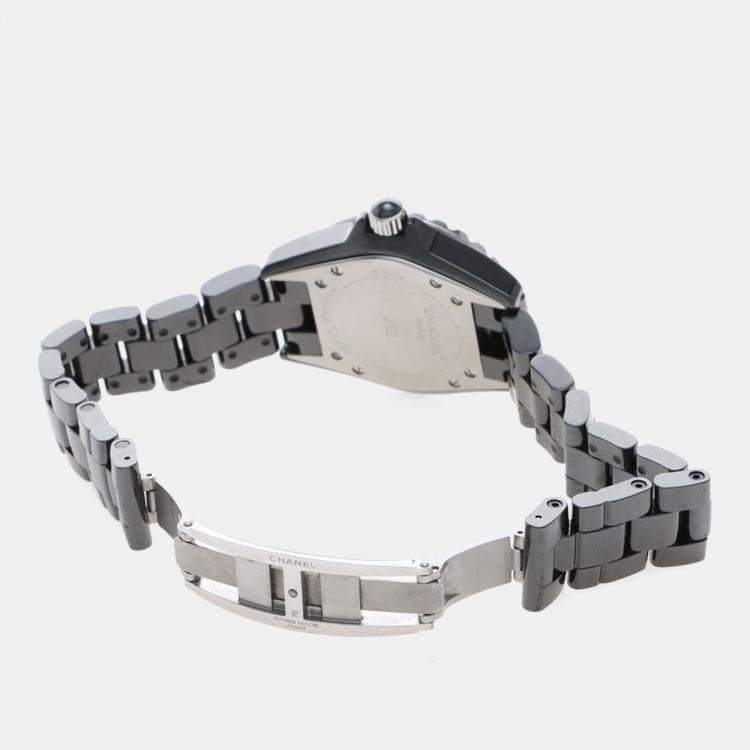 Pre Owned Chanel J12 Quartz Ceramic Stainless Steel Women's Wristwatch 33 mm