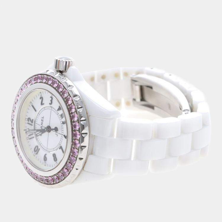 Pre Owned Chanel J12 Quartz Ceramic Stainless Steel Women's Wristwatch 34 mm
