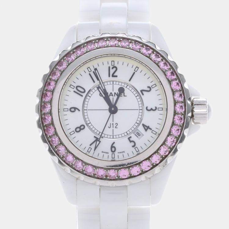 Pre Owned Chanel J12 Quartz Ceramic Stainless Steel Women's Wristwatch 34 mm
