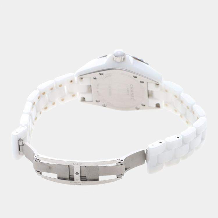 Pre Owned Chanel J12 Quartz Ceramic Stainless Steel Women's Wristwatch 34 mm