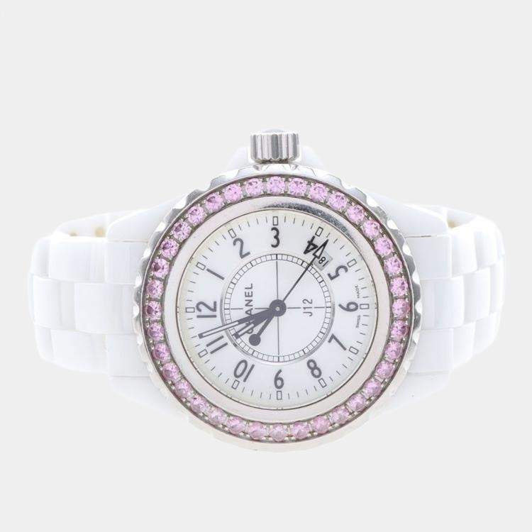 Pre Owned Chanel J12 Quartz Ceramic Stainless Steel Women's Wristwatch 34 mm