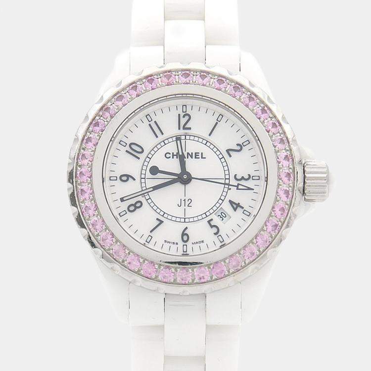 Pre Owned Chanel J12 Quartz Ceramic Stainless Steel Women's Wristwatch 34 mm