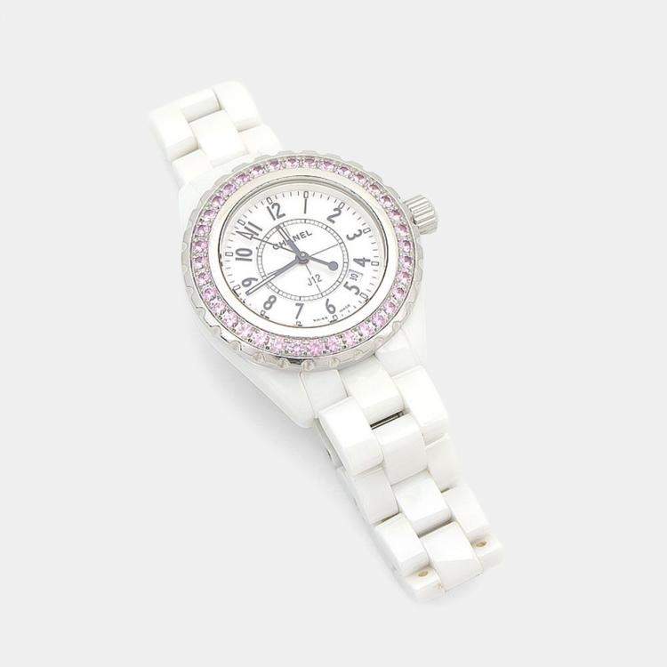 Pre Owned Chanel J12 Quartz Ceramic Stainless Steel Women's Wristwatch 34 mm