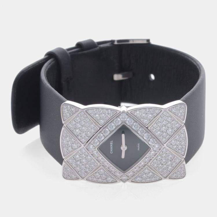 Pre Owned Chanel Coco Crush Diamond Quartz White Gold Women's Wristwatch 23 mm
