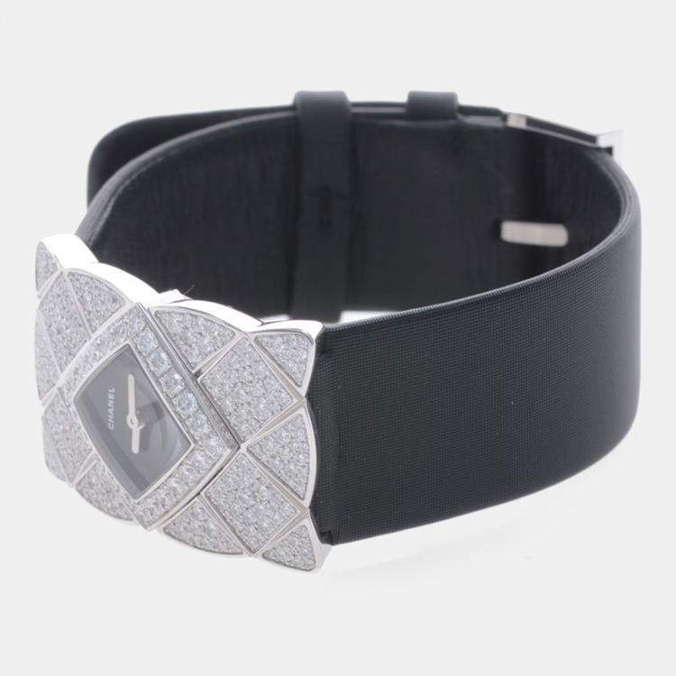 Pre Owned Chanel Coco Crush Diamond Quartz White Gold Women's Wristwatch 23 mm