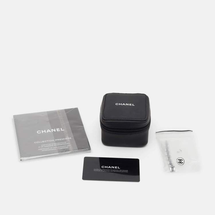 Pre Owned Chanel Premiere H3058 Black Dial Ceramic Stainless Steel Diamond Women's Wristwatch 15 mm