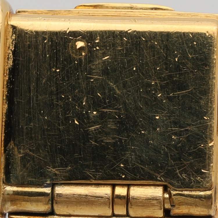 Pre Owned Chanel Black Gold Plated Stainless Steel Leather Premiere H6951 Women's Wristwatch 20 mm