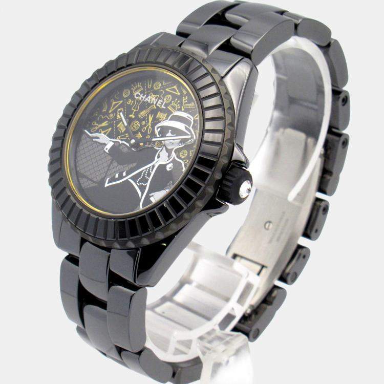 Pre Owned Chanel Mademoiselle H9761 Automatic Black Stainless Steel Women's Wristwatch 39 mm