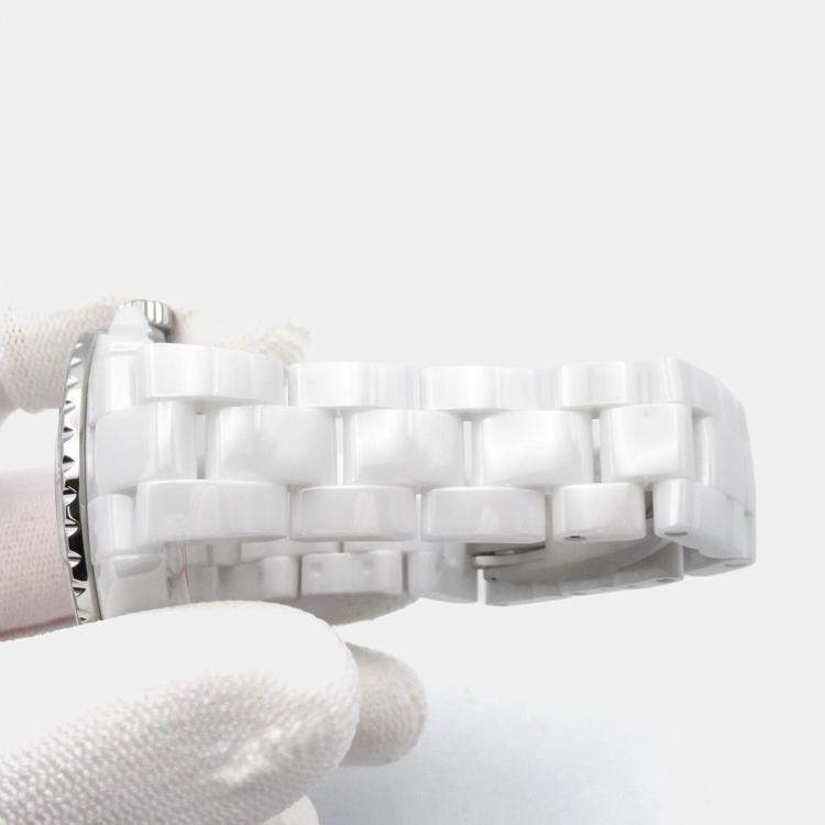 Pre Owned Chanel J12 H6476 Automatic White Ceramic Women's Wristwatch 39 mm