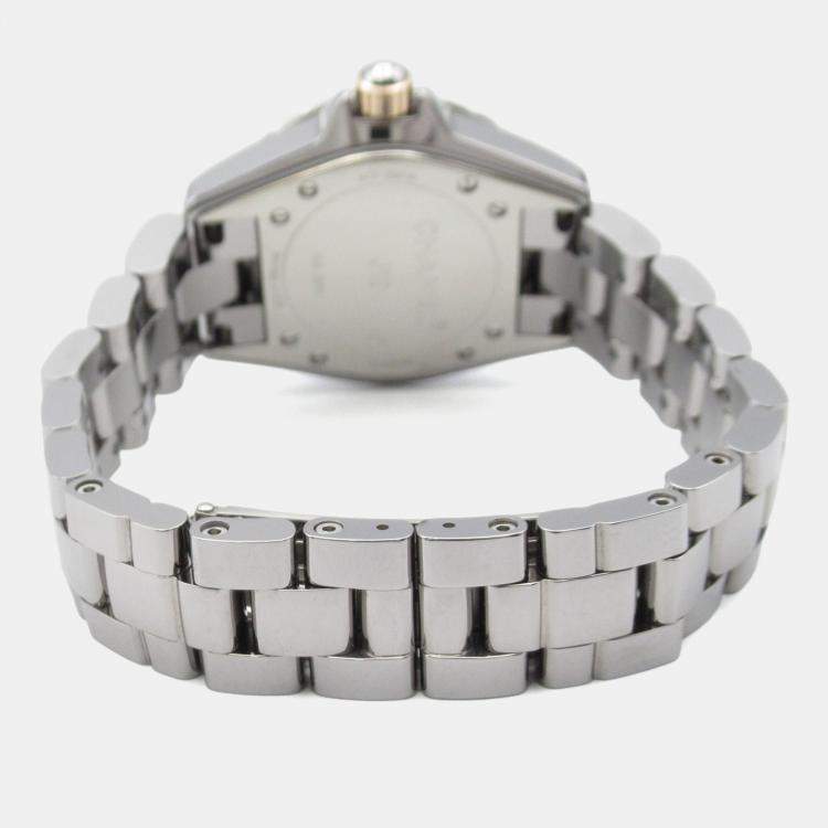 Pre Owned Chanel  J12 H4197 Quartz Grey 18k Rose Gold Ceramic Women's Wristwatch 34 mm