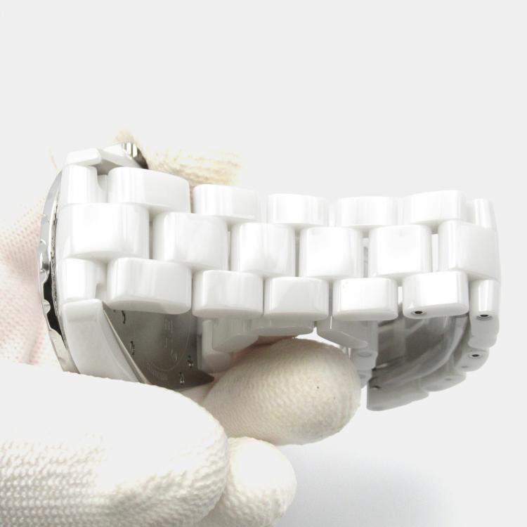 Pre Owned Chanel J12 H3404 Automatic White Ceramic Women's Wristwatch 39 mm