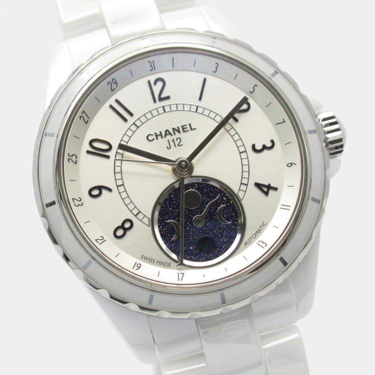 Pre Owned Chanel J12 H3404 Automatic White Ceramic Women's Wristwatch 39 mm