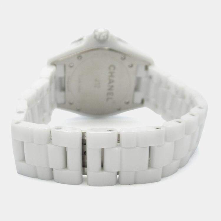 Pre Owned Chanel J12 H3404 Automatic White Ceramic Women's Wristwatch 39 mm