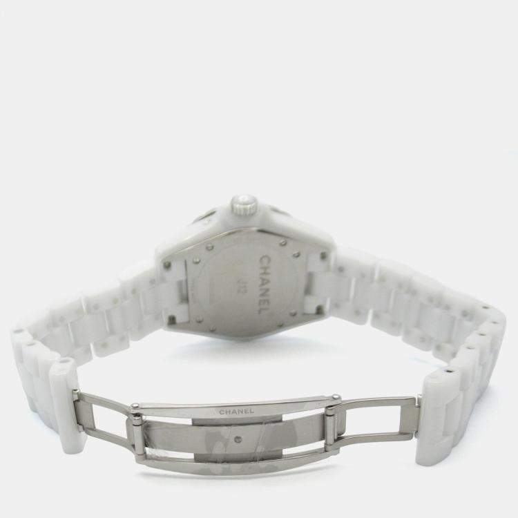 Pre Owned Chanel J12 H3404 Automatic White Ceramic Women's Wristwatch 39 mm