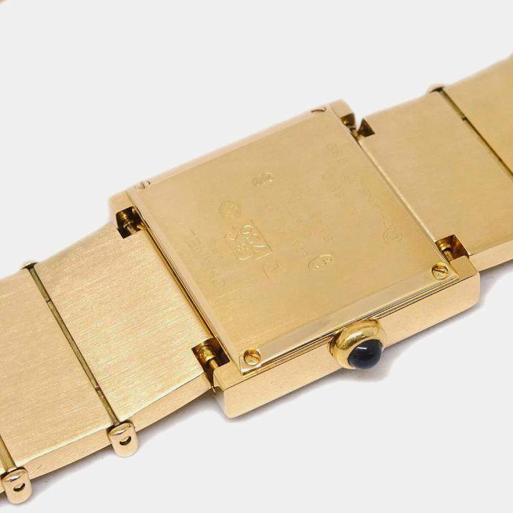 Pre Owned Chanel Mademoiselle Y.N.118910 Quartz 18k Yellow Gold Women's Wristwatch 23 mm