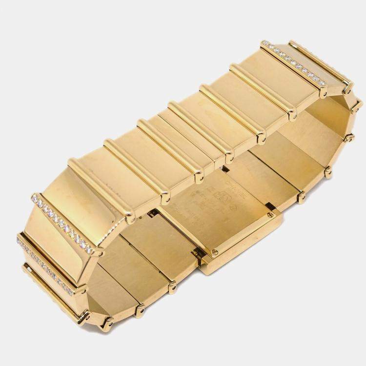 Pre Owned Chanel Mademoiselle Y.N.118910 Quartz 18k Yellow Gold Women's Wristwatch 23 mm