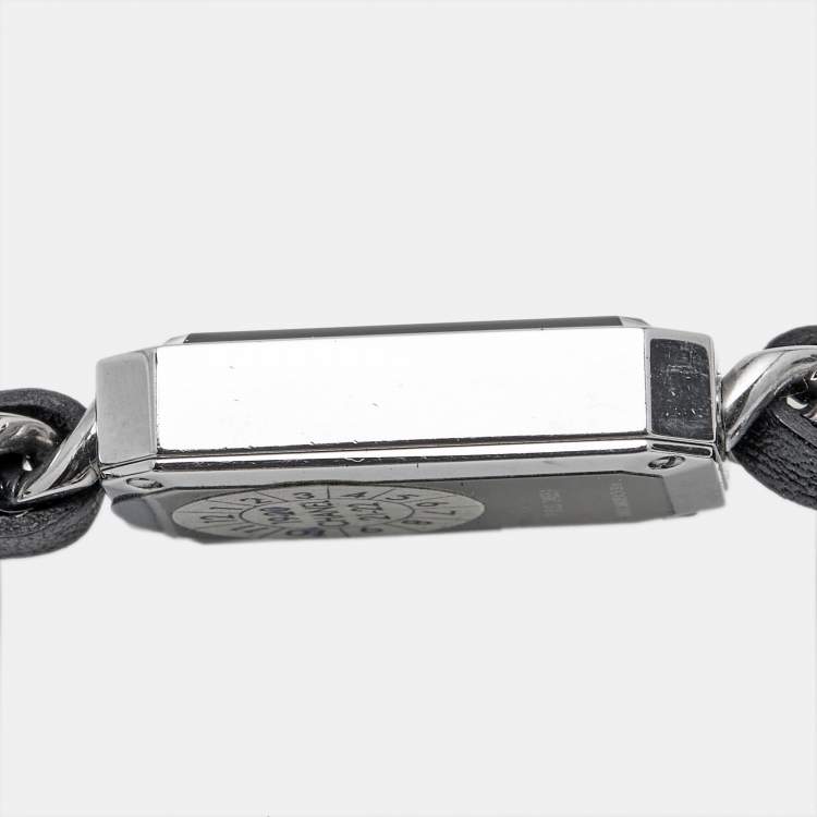 Pre Owned Chanel Premiere H3749 Black Dial Stainless Steel Leather Women's Wristwatch 16 mm