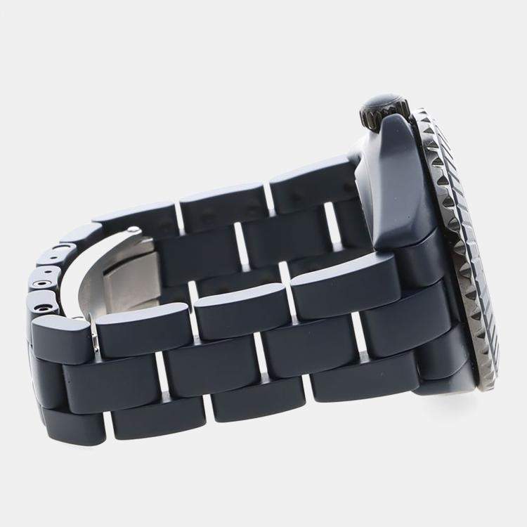 Pre Owned Chanel J12 H9657 Automatic Blue Diamonds Ceramic Women's Wristwatch 33mm