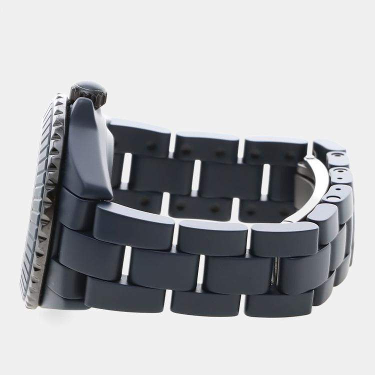 Pre Owned Chanel J12 H9657 Automatic Blue Diamonds Ceramic Women's Wristwatch 33mm