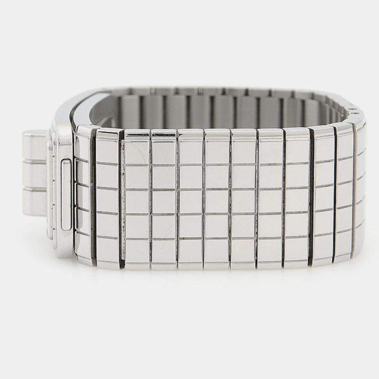 Pre Owned Chanel Code Coco H5145 Quartz Black Dial Stainless Steel Diamond Women's Wristwatch 21.5mm