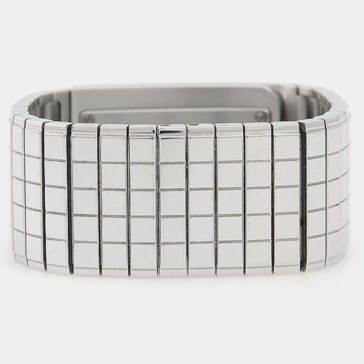 Pre Owned Chanel Code Coco H5145 Quartz Black Dial Stainless Steel Diamond Women's Wristwatch 21.5mm