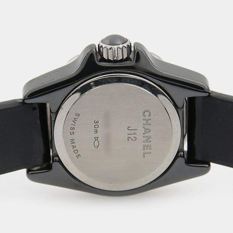 Pre Owned Chanel J12 H4663 Quartz Ceramic Diamond Women's Wristwatch 20mm