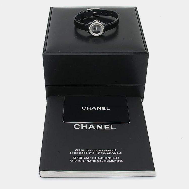 Pre Owned Chanel J12 H4663 Quartz Ceramic Diamond Women's Wristwatch 20mm