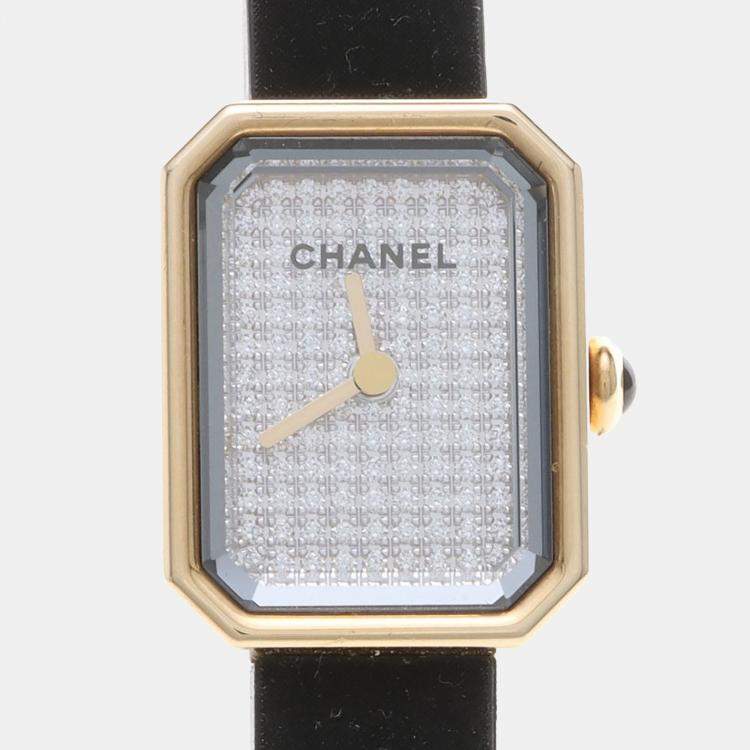 Pre Owned Chanel Premiere Diamond Quartz 18K Yellow Gold Titanium Women's Wristwatch 15.5 mm